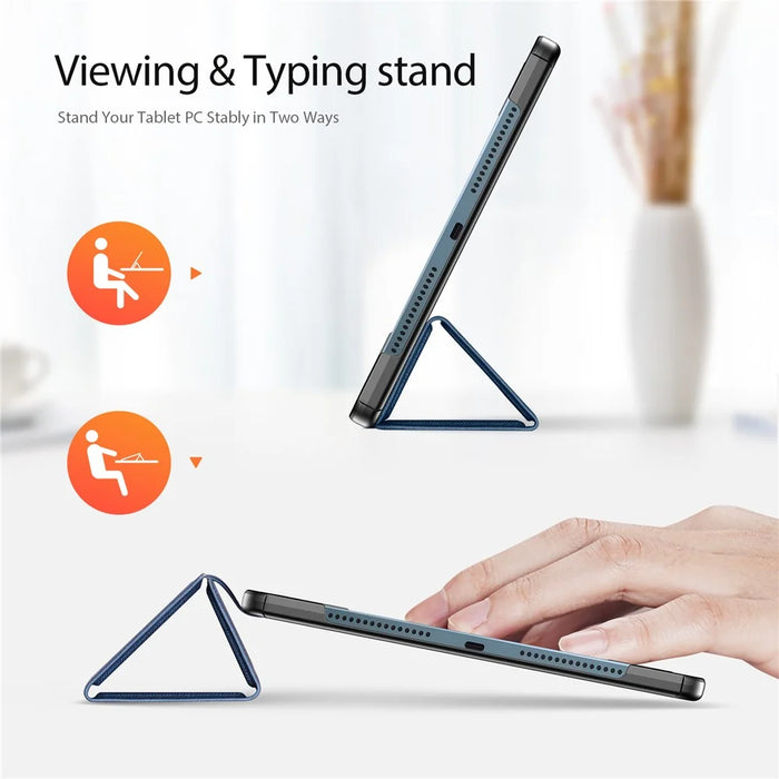 DUX DUCIS For Lenovo Yoga Tab Plus Case  Domo Series Tri-fold Stand PU Leather Protective Tablet Cover - Blue - 2