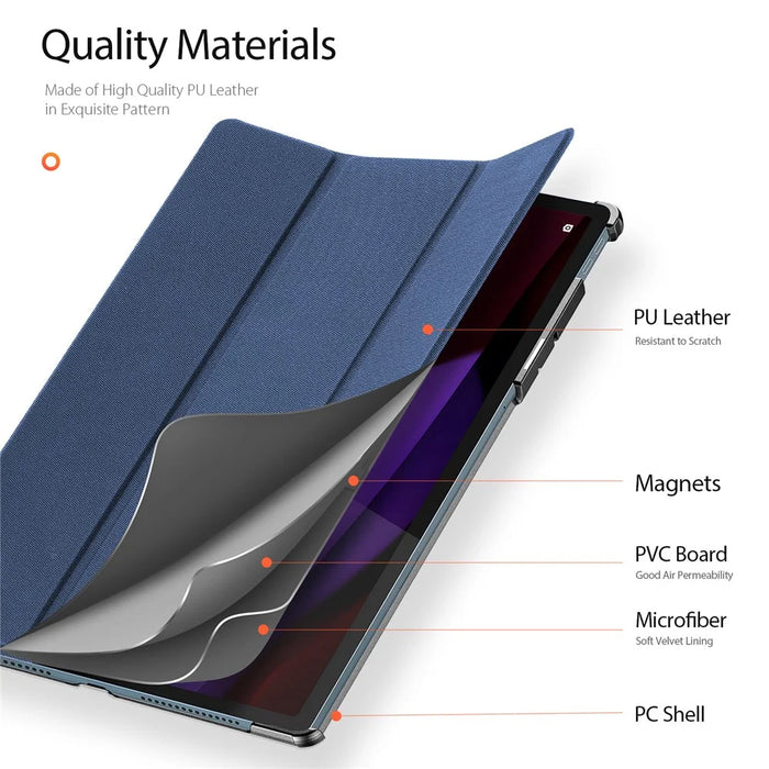 DUX DUCIS For Lenovo Yoga Tab Plus Case  Domo Series Tri-fold Stand PU Leather Protective Tablet Cover - Blue - 5
