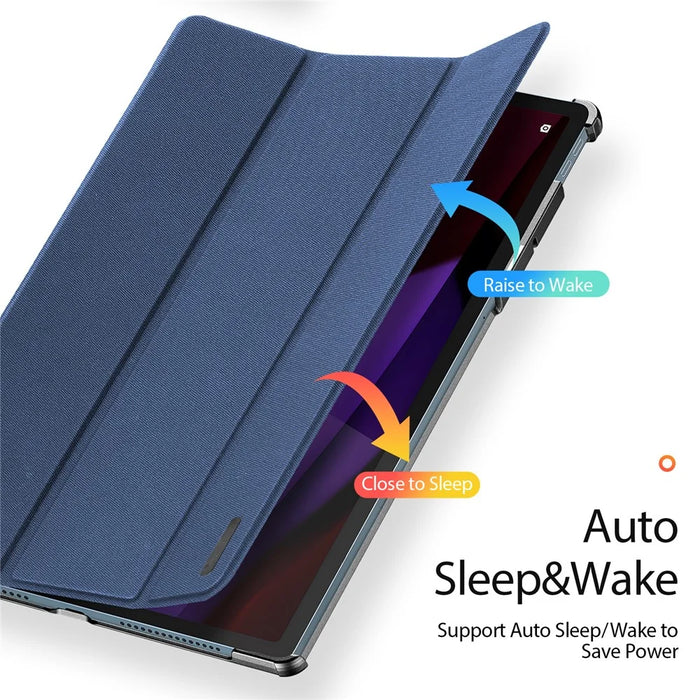 DUX DUCIS For Lenovo Yoga Tab Plus Case  Domo Series Tri-fold Stand PU Leather Protective Tablet Cover - Blue - 6