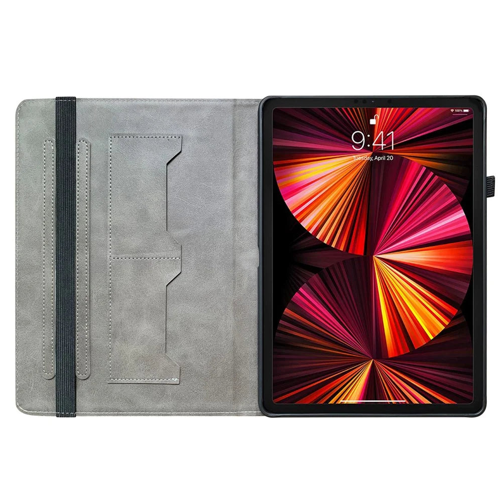 Leather Case For iPad Air 13 (2026) / (2025) / (2024) / Pro 12.9 (2022) / (2021) / (2020) Pattern Printed Tablet Cover with Card Slots - Sunflower - 3