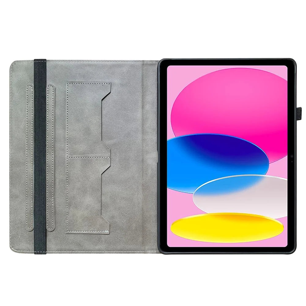 For iPad (2025)  /  10.9 (2022) Leather Case Pattern Printed Stand Tablet Cover with Card Slots - Small Lantern Flower - 3