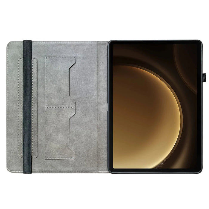 Leather Case For Samsung Galaxy Tab S10+  /  S9 FE+  /  S9+ Pattern Printed Stand Tablet Cover with Card Slots - Lion Head - 3