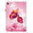 For Samsung Galaxy Tab A9+ Leather Case Pattern Printed Stand Tablet Cover with Card Slots - Pink Butterfly - 7