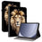 For Samsung Galaxy Tab A9 Leather Case Pattern Printed Stand Tablet Cover with Card Slots - Lion Head - 1