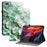 Leather Case For Lenovo Tab K11 Plus / M11 Plus / Xiaoxin Pad Plus (2024) Pattern Printed Stand Tablet Cover with Card Slots - Jade Flower - 1