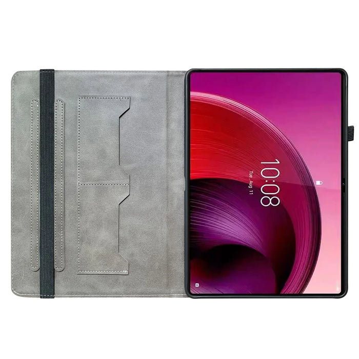 For Lenovo Tab M11 TB-330FC  /  Xiaoxin Pad 11 2024 TB-331FC Leather Case Pattern Printed Stand Tablet Cover with Card Slots - Black Orchid - 3