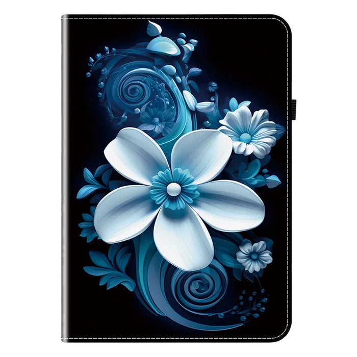 For Lenovo Tab M11 TB-330FC  /  Xiaoxin Pad 11 2024 TB-331FC Leather Case Pattern Printed Stand Tablet Cover with Card Slots - Black Orchid - 7