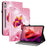 For Lenovo Tab P12 Leather Case Pattern Printed Stand Tablet Cover with Card Slots - Pink Butterfly - 1