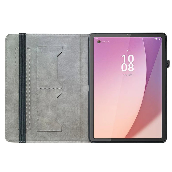 For Lenovo Tab M9 TB-310FU Leather Case Pattern Printed Stand Tablet Cover with Card Slots - Blue Butterfly - 3