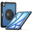 For iPad Air 11 (2026) / (2025) / (2024) Case Kickstand PC + TPE Tablet Cover with Hand Strap and Shoulder Strap - Navy Blue - 1