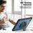 For iPad Air 11 (2026) / (2025) / (2024) Case Kickstand PC + TPE Tablet Cover with Hand Strap and Shoulder Strap - Navy Blue - 3