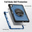 For iPad Air 11 (2026) / (2025) / (2024) Case Kickstand PC + TPE Tablet Cover with Hand Strap and Shoulder Strap - Navy Blue - 5