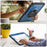 For iPad (2025)  /  10.9 (2022) Case Kickstand PC + TPE Tablet Cover with Hand Strap and Shoulder Strap - Navy Blue - 3