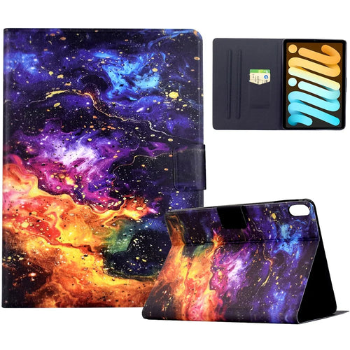 Stand Case for iPad mini (2024) / (2021) Pattern Printing Tablet Leather Cover with Auto Wake / Sleep - Nebula - 1