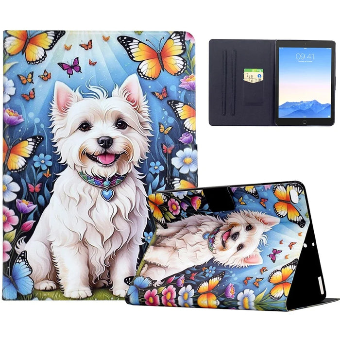 Stand Case for iPad 9.7-inch (2018) / (2017) / Air 2 / Air (2013) Pattern Printing Tablet Leather Cover with Auto Wake / Sleep - Dog - 1