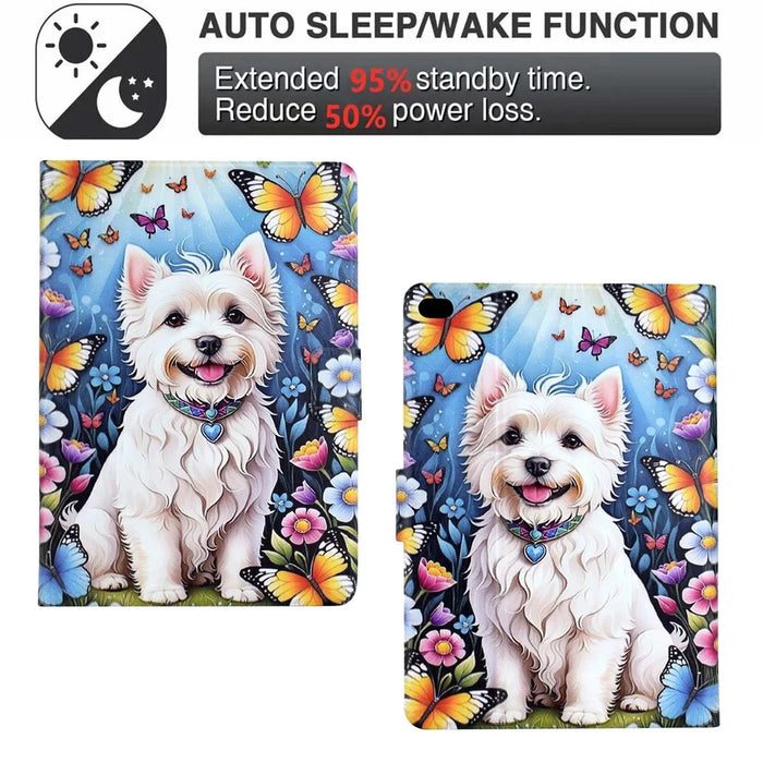 Stand Case for iPad 9.7-inch (2018) / (2017) / Air 2 / Air (2013) Pattern Printing Tablet Leather Cover with Auto Wake / Sleep - Dog - 5