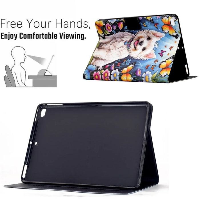 Stand Case for iPad 9.7-inch (2018) / (2017) / Air 2 / Air (2013) Pattern Printing Tablet Leather Cover with Auto Wake / Sleep - Dog - 6