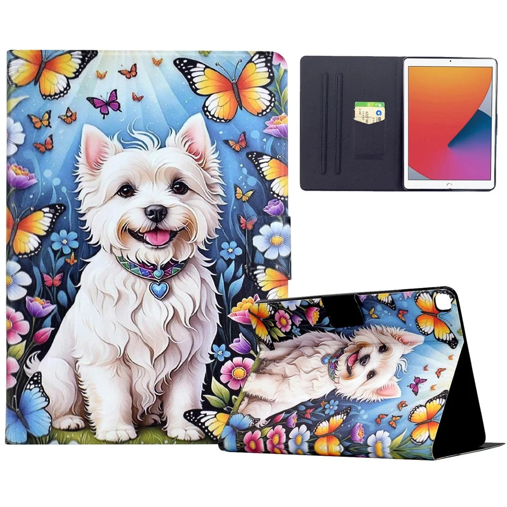 Stand Case for iPad 10.2 (2020) / (2019) / Air 10.5 inch (2019) Pattern Printing Tablet Leather Cover with Auto Wake / Sleep - Dog - 1