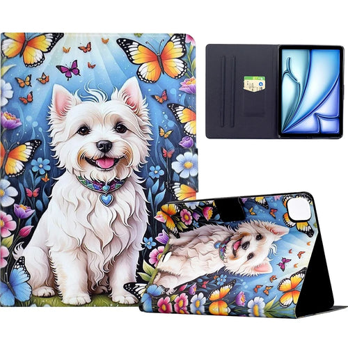 Stand Case for iPad Air 11 (2026) / (2025) / (2024) / Air (2022) / (2020) / Pro 11 (2022) / (2021) / (2020) / (2018) Tablet Leather Cover - Dog - 1