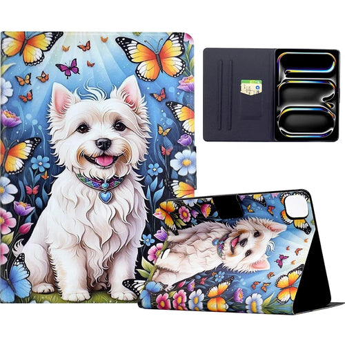 For iPad Pro 11 (2025) / (2024) Stand Case Pattern Printing Tablet Leather Cover with Auto Wake / Sleep - Dog - 1