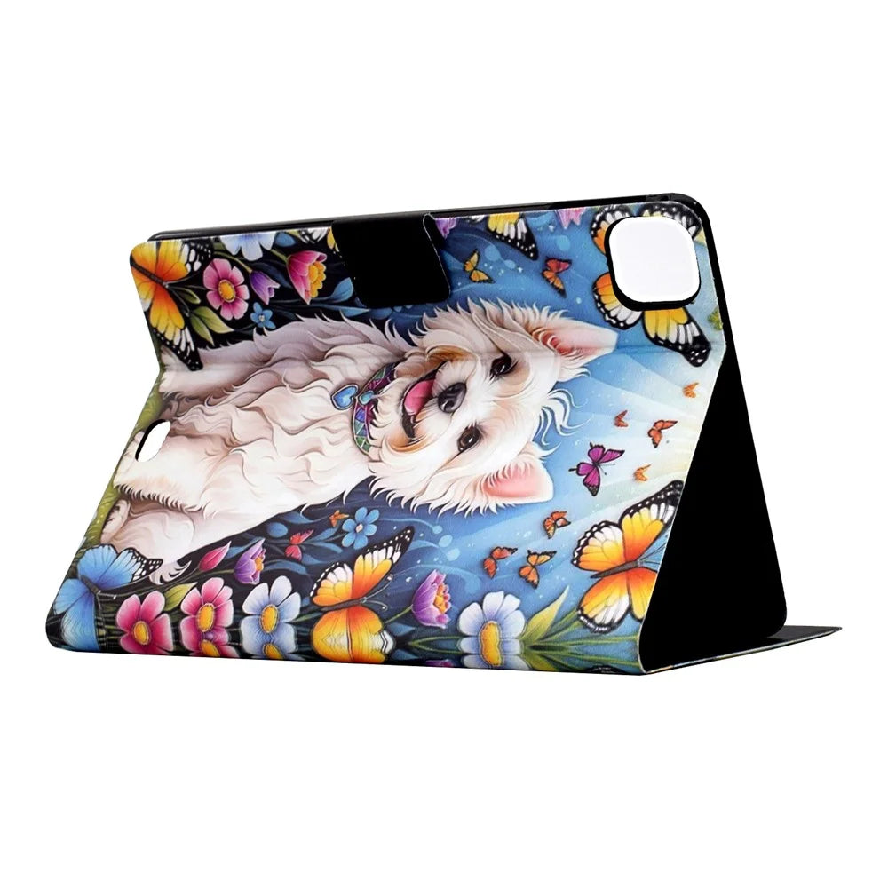 For iPad Pro 11 (2025) / (2024) Stand Case Pattern Printing Tablet Leather Cover with Auto Wake / Sleep - Dog - 4