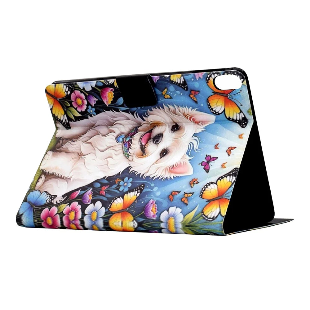 Stand Case for iPad (2025) / iPad 10.9 (2022) Pattern Printing Tablet Leather Cover with Auto Wake / Sleep - Dog - 4