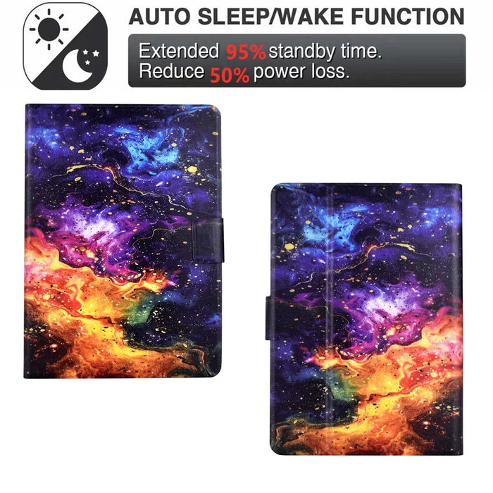 For Amazon Kindle Paperwhite 6 (2024) Stand Case Pattern Printing Tablet Leather Cover with Auto Wake / Sleep - Nebula - 5