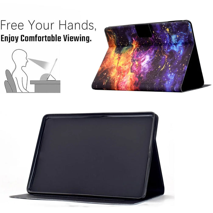 For Amazon Kindle Paperwhite 6 (2024) Stand Case Pattern Printing Tablet Leather Cover with Auto Wake / Sleep - Nebula - 6
