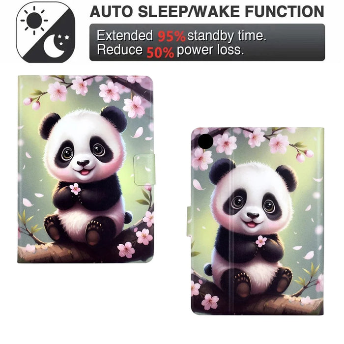 Stand Case for Lenovo Tab M10 (Gen 3) Pattern Printing Tablet Leather Cover with Auto Wake / Sleep - Sakura Panda - 5