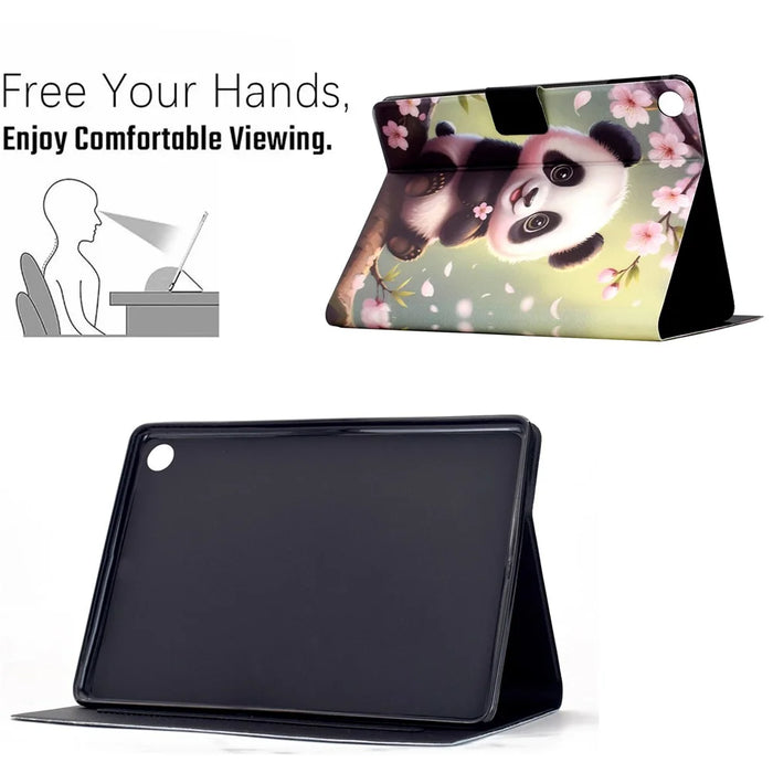 Stand Case for Lenovo Tab M10 (Gen 3) Pattern Printing Tablet Leather Cover with Auto Wake / Sleep - Sakura Panda - 6