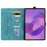 For Lenovo Tab K10C / Tab E10C Case Card Slots Leather Tablet Stand Folio Cover Flower Cat - Green - 2