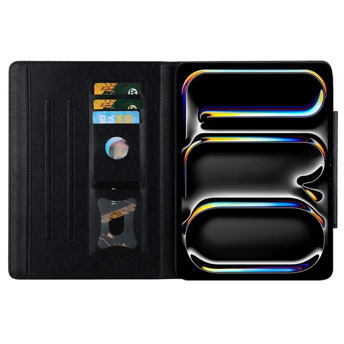 For Lenovo Tab K10C  /  E10C Case Cat Buckle Closure Leather Protective Stand Cover - Black - 2
