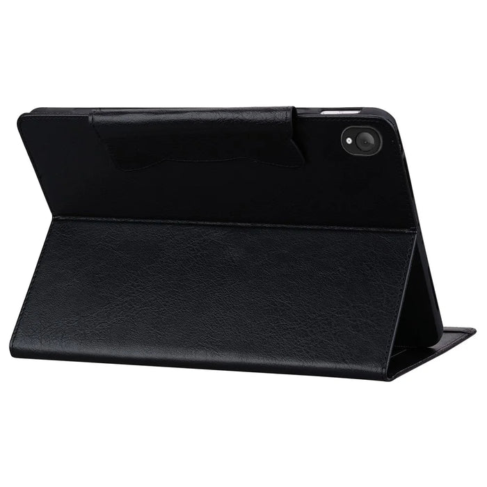 For Lenovo Tab K10C  /  E10C Case Cat Buckle Closure Leather Protective Stand Cover - Black - 3