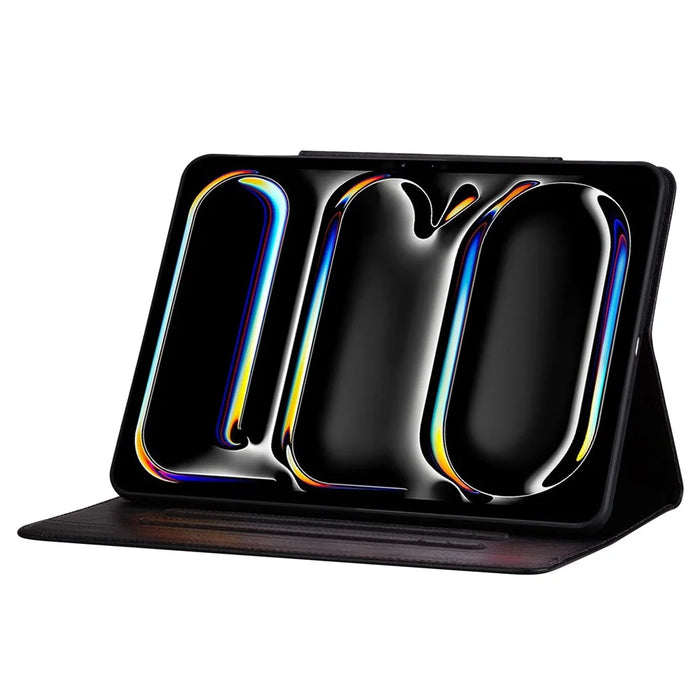 For Lenovo Tab K10C  /  E10C Case Cat Buckle Closure Leather Protective Stand Cover - Black - 4