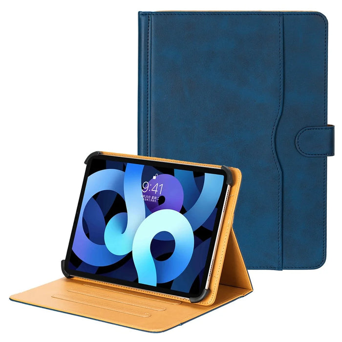 Universal 9 - 10 inch Case Dual Color Cowhide Texture Stand Leather Tablet Cover - Blue - 1