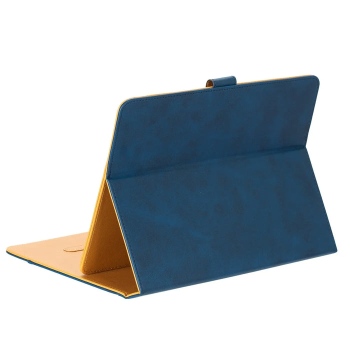 Universal 9 - 10 inch Case Dual Color Cowhide Texture Stand Leather Tablet Cover - Blue - 3