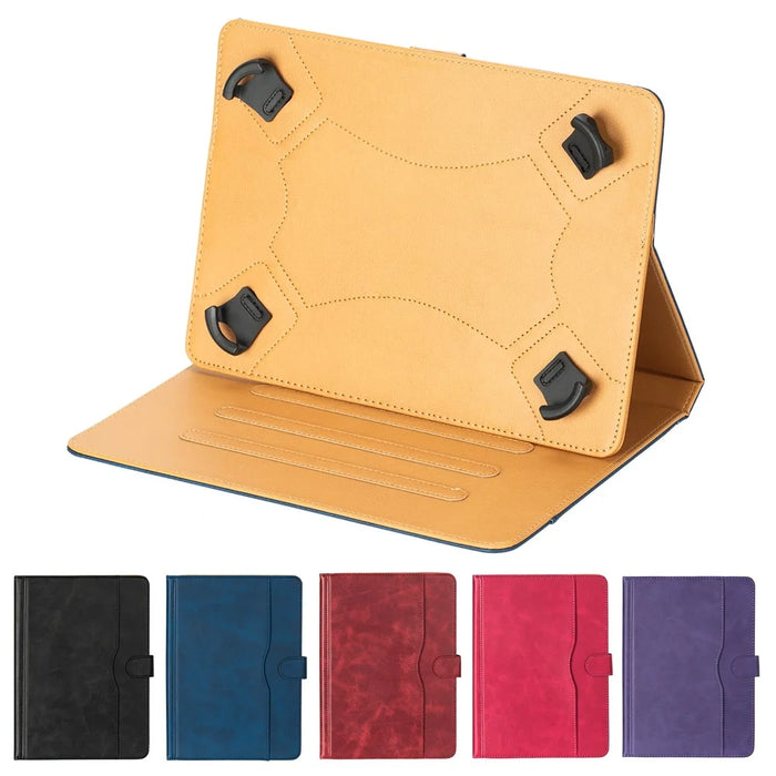 Universal 9 - 10 inch Case Dual Color Cowhide Texture Stand Leather Tablet Cover - Blue - 5