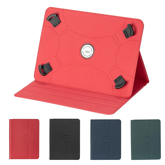 For 7-8 Inches Universal Tablet Case Protective Cover PU Leather Stand Folio Case - Red - 7