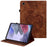 For Samsung Galaxy Tab A7 Lite 8.7-inch (T220  /  T225) Leather Case Heart Imprint Foldable Stand Card Slot Stylus Holder Tablet Cover - Brown - 1