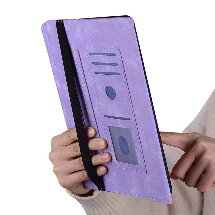 For Lenovo Tab M11 (TB-330FC)  /  Xiaoxin Pad 11 2024 (TB-331FC) Leather Case Heart Imprint Foldable Stand Card Slot Stylus Holder Tablet Cover - Purple - 5