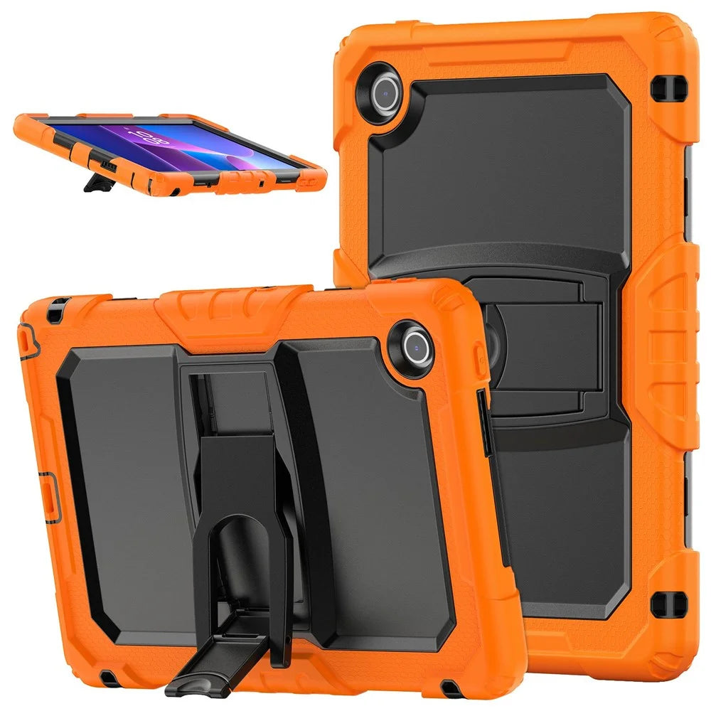 For Lenovo Tab 10.1 (2025) TB-311XU  /  Tab TB311FU Case Kickstand PC + Silicone Shockproof Tablet Cover - Orange - 1