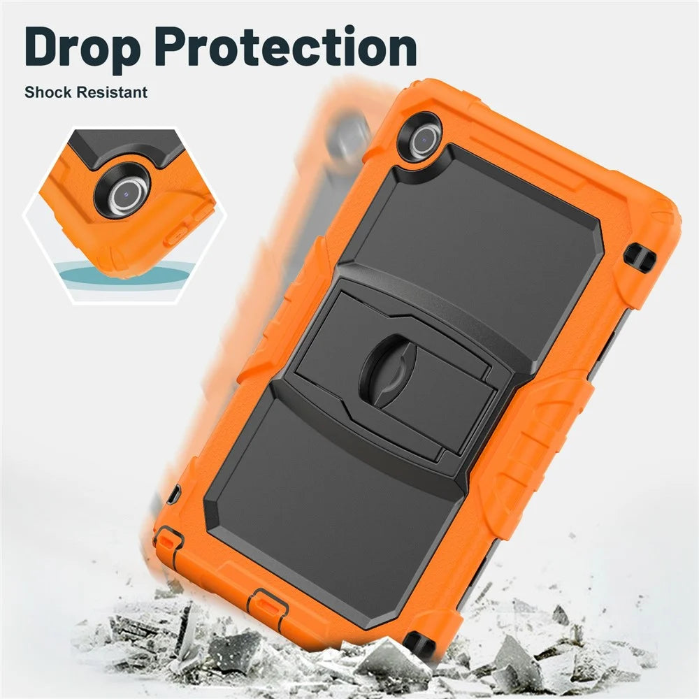 For Lenovo Tab 10.1 (2025) TB-311XU  /  Tab TB311FU Case Kickstand PC + Silicone Shockproof Tablet Cover - Orange - 6