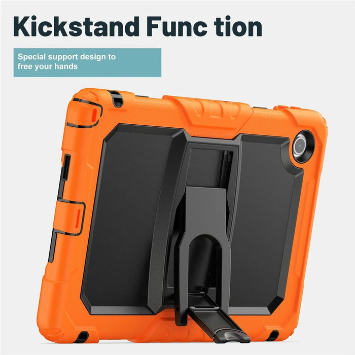 For Lenovo Tab 10.1 (2025) TB-311XU  /  Tab TB311FU Case Kickstand PC + Silicone Shockproof Tablet Cover with Shoulder Strap - Orange - 3