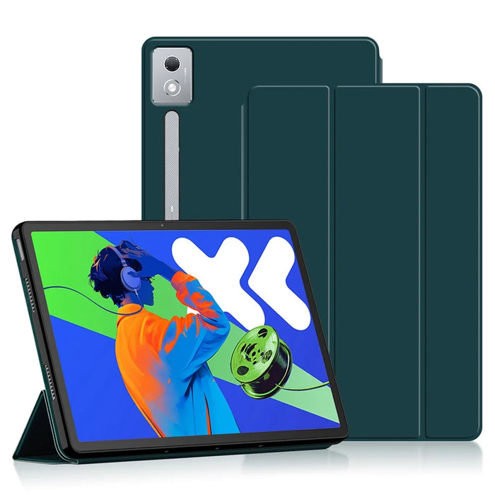 For Lenovo Idea Tab Pro / Xiaoxin Pad Pro 12.7 (2025) Case PU Leather TPU Back Trifold Stand Tablet Cover - Green - 2