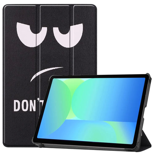 For Samsung Galaxy Tab S10 Lite / S10 FE / S9 FE Case Pattern Print Leather Stand Tablet Cover - Don't Touch Me - 1