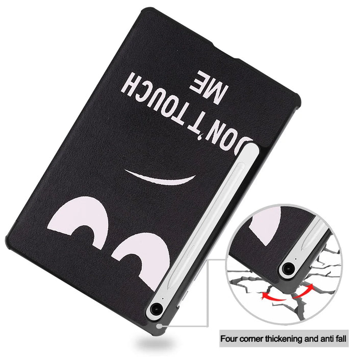 For Samsung Galaxy Tab S10 Lite / S10 FE / S9 FE Case Pattern Print Leather Stand Tablet Cover - Don't Touch Me - 6