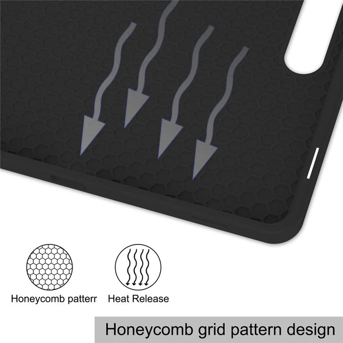 For Samsung Galaxy Tab S10 Lite / S10 FE / S9 FE Stand Case Shock-Absorbent Leather Tablet Cover with Pen Slot - Black - 6