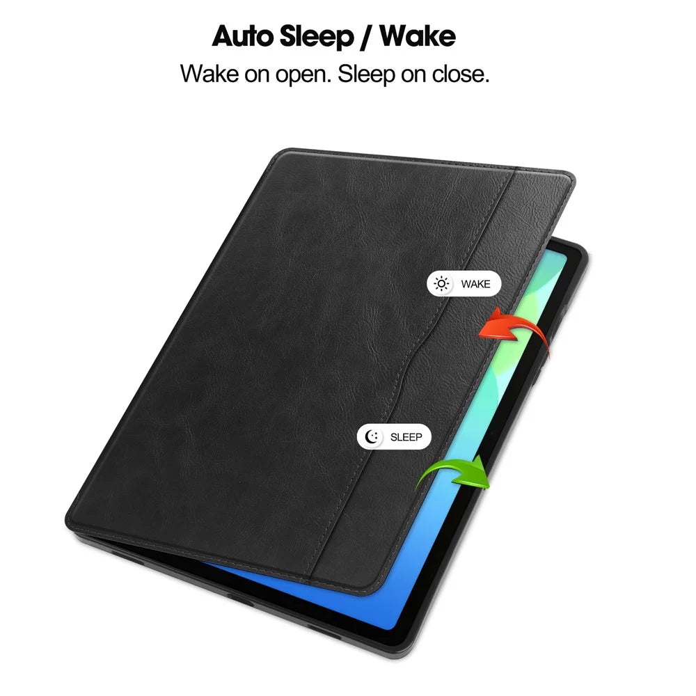 For Samsung Galaxy Tab S10 Lite / S10 FE / S9 FE Case Shockproof Leather Auto Wake / Sleep Tablet Stand Cover - Black - 3