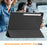 For Samsung Galaxy Tab S10 FE+ Case Anti-Drop Leather Stand Tablet Cover - Black - 3