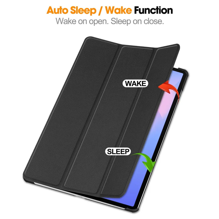 For Samsung Galaxy Tab S10 FE+ Case Anti-Drop Leather Stand Tablet Cover - Black - 4